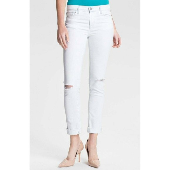 J Brand Jeans 8112 Distressed Low-Rise Stove Pipe Stretch Denim in Runway Sz 27 - Picture 3 of 3